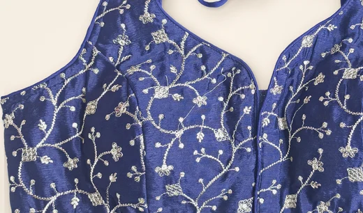 Embroidery close-up, BLS-003 Blue